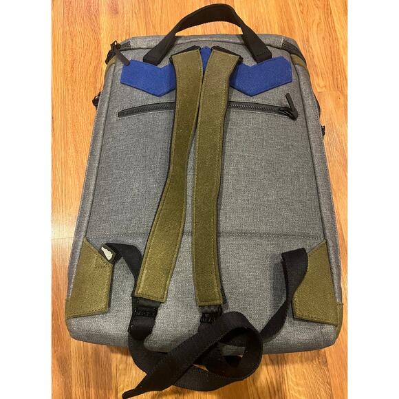 MRKT Carter Backpack Gray/Olive/Blue Unisex Approx. 14" by 18" - Picture 5 of 5
